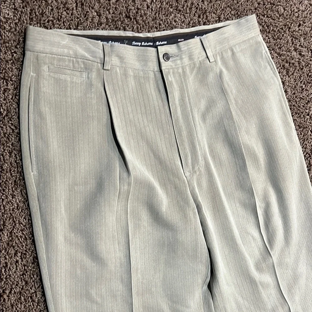 Tommy Bahama Cream Dress Trousers with Straight Leg Double pleated